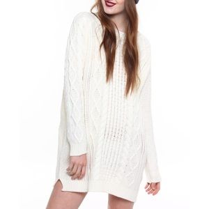 MINKPINK Chalet Girl Cable Knit Sweater Dress S